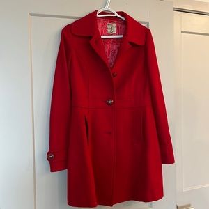 Womens red pea coat